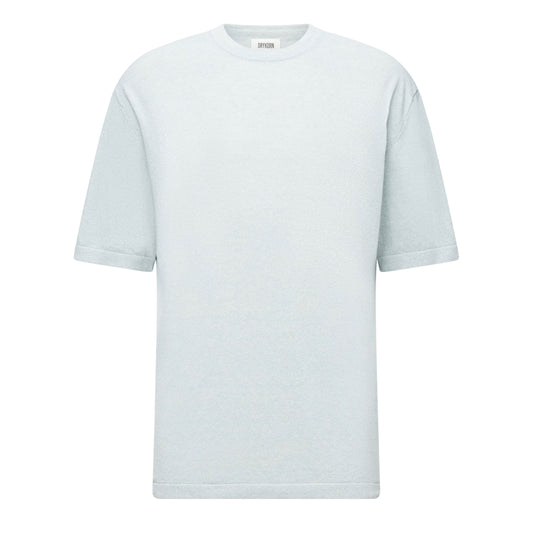 DRYKORN Derico Cotton Knit T-shirt Grey Blue Melange – productfoto 1 – Checkpoint Mol