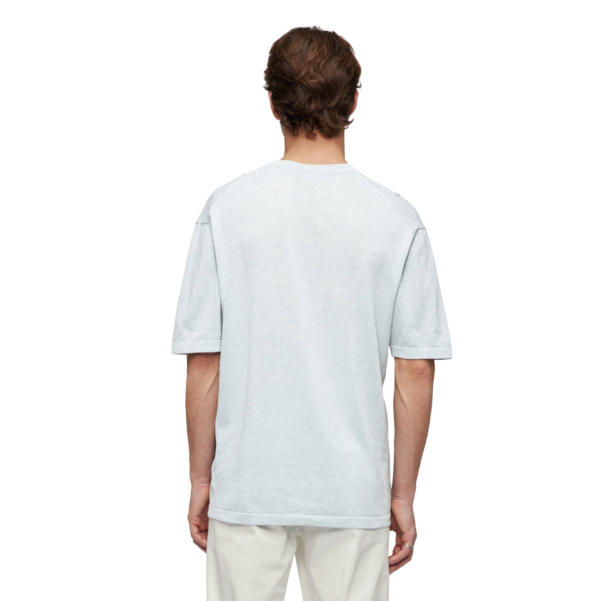 DRYKORN Derico Cotton Knit T-shirt Grey Blue Melange – productfoto 3 – Checkpoint Mol