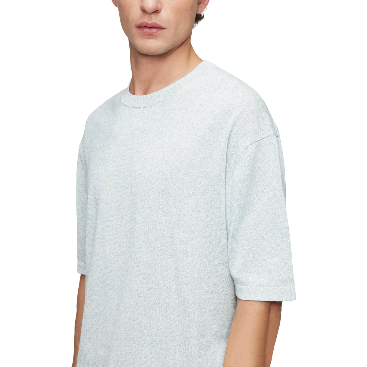 DRYKORN Derico Cotton Knit T-shirt Grey Blue Melange – productfoto 4 – Checkpoint Mol