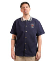 Drôle de Monsieur Navy Piquee Slogan Rose Shirt