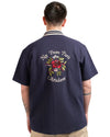 Drôle de Monsieur Navy Piquee Slogan Rose Shirt