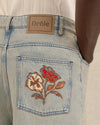 Le Short Jean Dusty Brode Fleurs