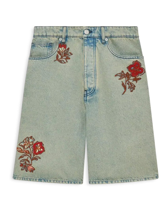 Le Short Jean Dusty Brode Fleurs