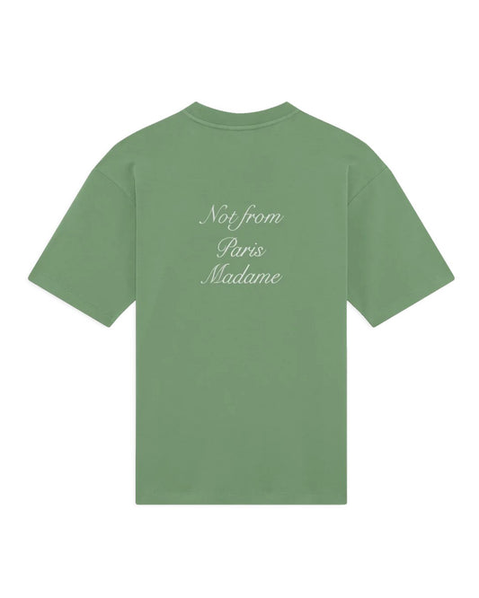 Le T-Shirt Slogan Calligraphy Light Green
