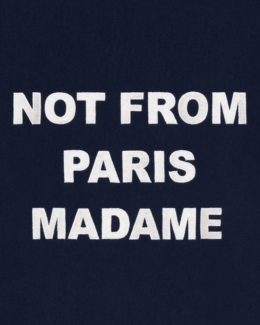 Drôle de Monsieur Navy Slogan Sweatshirt Not From Paris Madame – productfoto 3 – Checkpoint Mol