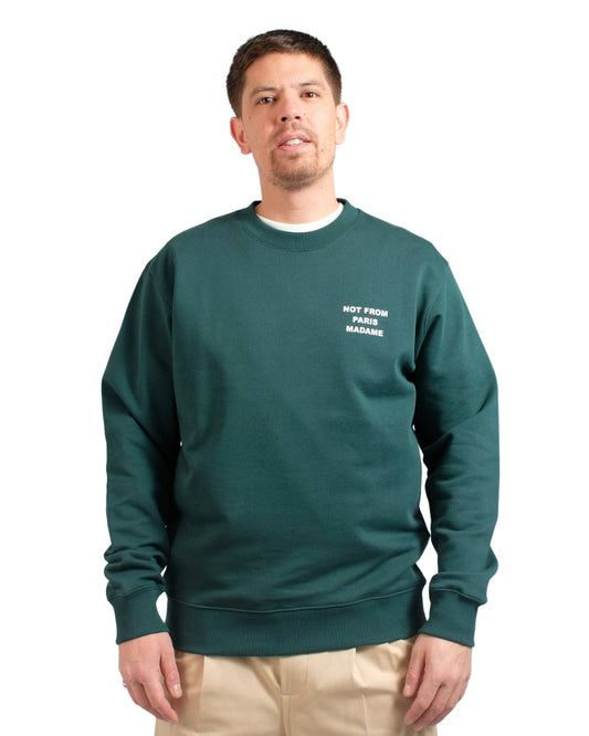 Drôle de Monsieur Dark Green Slogan Sweatshirt