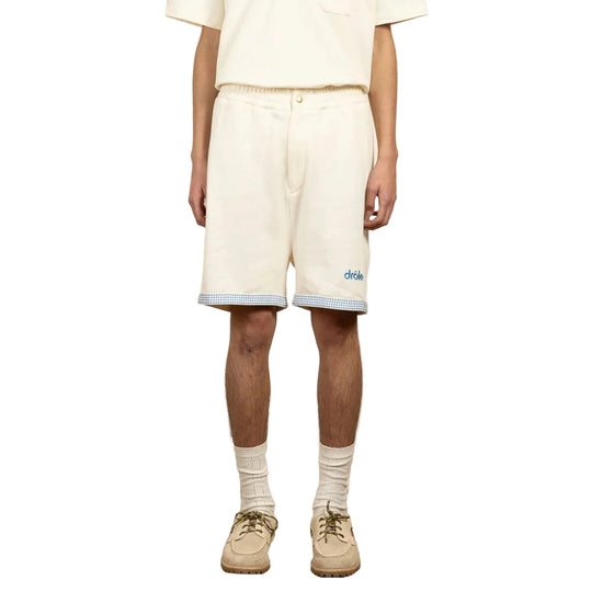 Drôle de Monsieur Embroidered Piqué Cotton Shorts Off White – productbeeld 2