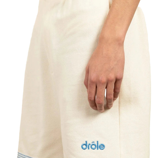 Drôle de Monsieur Embroidered Piqué Cotton Shorts Off White – productbeeld 3