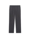 Drôle de Monsieur Grey Flannel Elasticated Drawstring Regular Fit Trousers – vooraanzicht