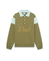 Drôle de Monsieur Embroidered Polo Sweat Light Khaki – productbeeld 1