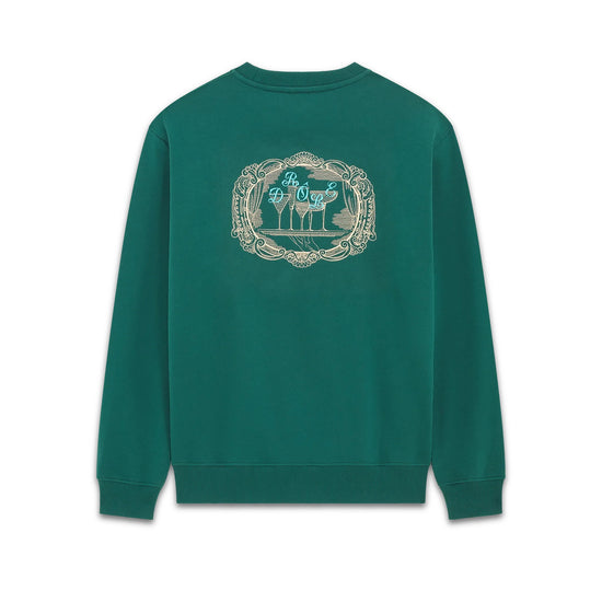 Drôle de Monsieur Plateau Embroidered Sweatshirt Dark Green – productbeeld 1 – tweede live productrecord