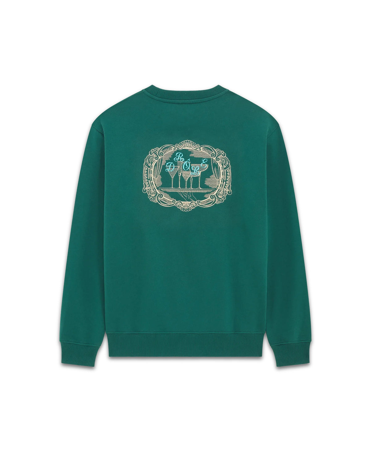 Drôle de Monsieur Plateau Embroidered Sweatshirt Dark Green – productbeeld 1 – tweede live productrecord