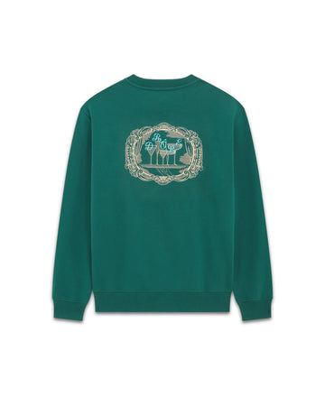 Drôle de Monsieur Plateau Embroidered Sweatshirt Dark Green – productbeeld 1 – tweede live productrecord
