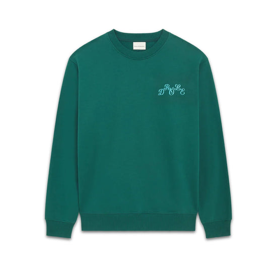Drôle de Monsieur Plateau Embroidered Sweatshirt Dark Green – productbeeld 3 – tweede live productrecord
