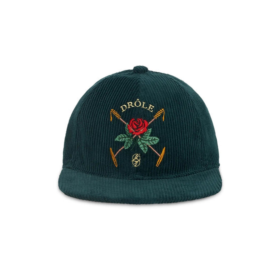 Drôle de Monsieur Rose Embroidered Cap Dark Green – productbeeld 1