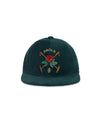 Drôle de Monsieur Rose Embroidered Cap Dark Green – productbeeld 1