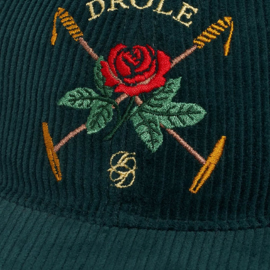 Drôle de Monsieur Rose Embroidered Cap Dark Green – productbeeld 2