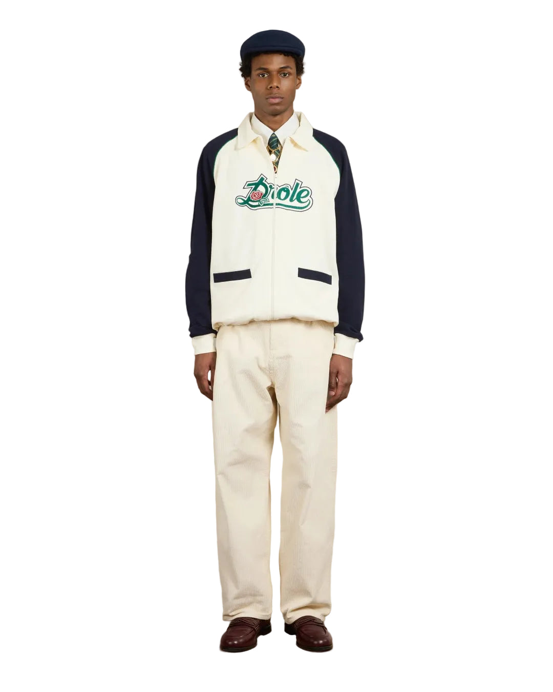 Drôle de Monsieur Off White Piqué Cotton Embroidered Zip Sweater – productbeeld 2