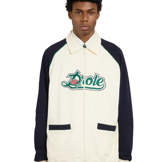 Drôle de Monsieur Off White Piqué Cotton Embroidered Zip Sweater – productbeeld 3