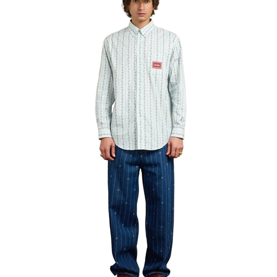 Drôle de Monsieur Fleurs Tressées Cotton Shirt Light Blue – productbeeld 2