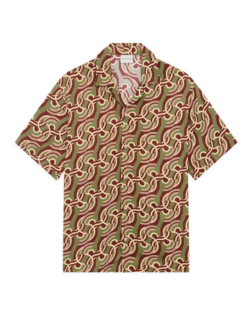 Drôle de Monsieur Chain Link Monogram Shirt Kaki productfoto 1