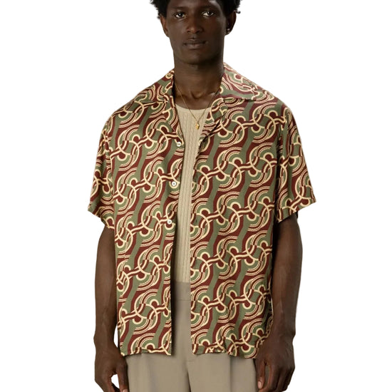 Drôle de Monsieur Chain Link Monogram Shirt Kaki productfoto 2