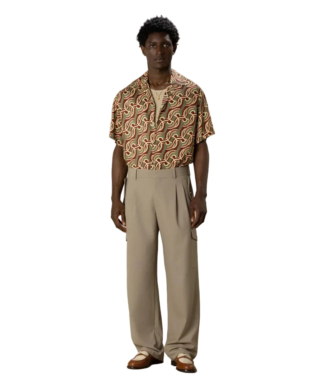 Drôle de Monsieur Chain Link Monogram Shirt Kaki productfoto 3