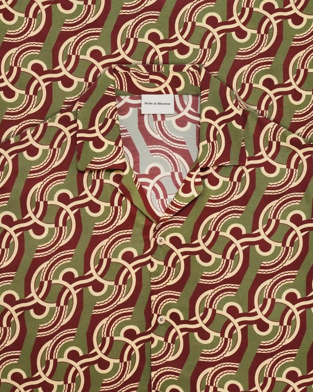 Drôle de Monsieur Chain Link Monogram Shirt Kaki productfoto 4