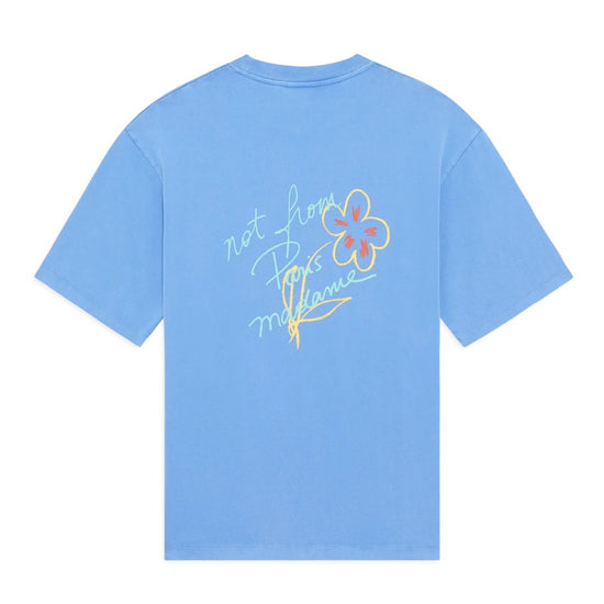 Drôle de Monsieur Esquisse Slogan T-shirt Light Blue productfoto 1