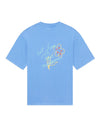 Drôle de Monsieur Esquisse Slogan T-shirt Light Blue productfoto 1