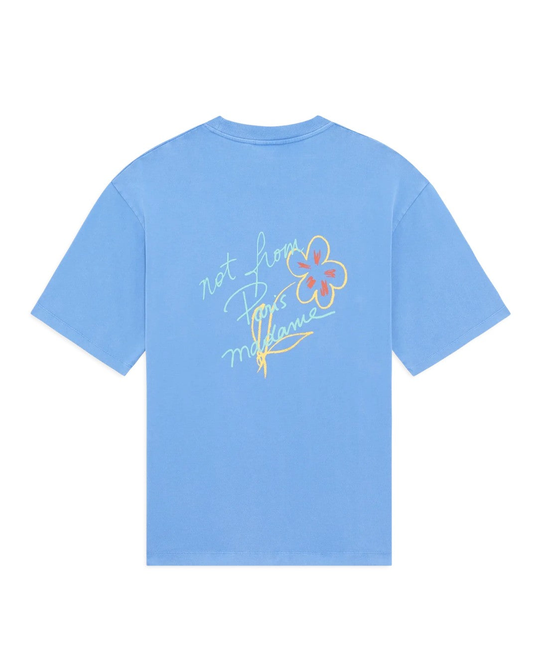 Drôle de Monsieur Esquisse Slogan T-shirt Light Blue productfoto 1