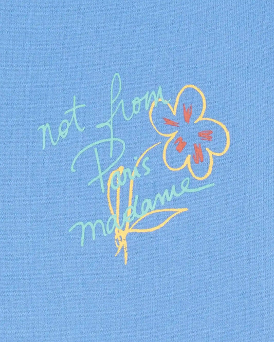 Drôle de Monsieur Esquisse Slogan T-shirt Light Blue productfoto 3