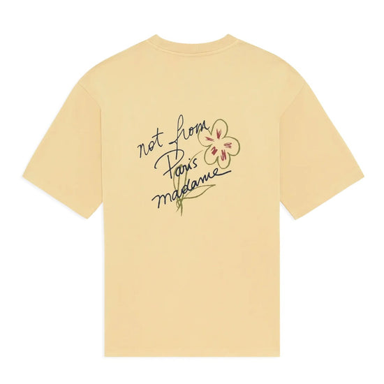 Drôle de Monsieur Esquisse Slogan T-shirt Ocre productfoto 1