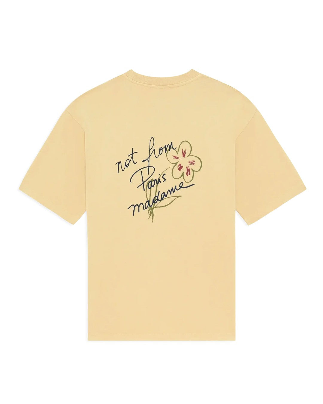 Drôle de Monsieur Esquisse Slogan T-shirt Ocre productfoto 1
