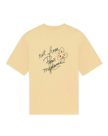 Drôle de Monsieur Esquisse Slogan T-shirt Ocre productfoto 1