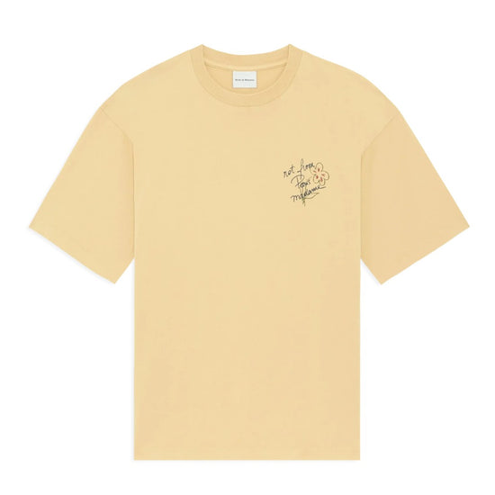 Drôle de Monsieur Esquisse Slogan T-shirt Ocre productfoto 2