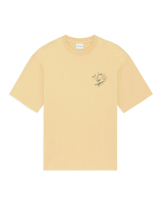 Drôle de Monsieur Esquisse Slogan T-shirt Ocre productfoto 2