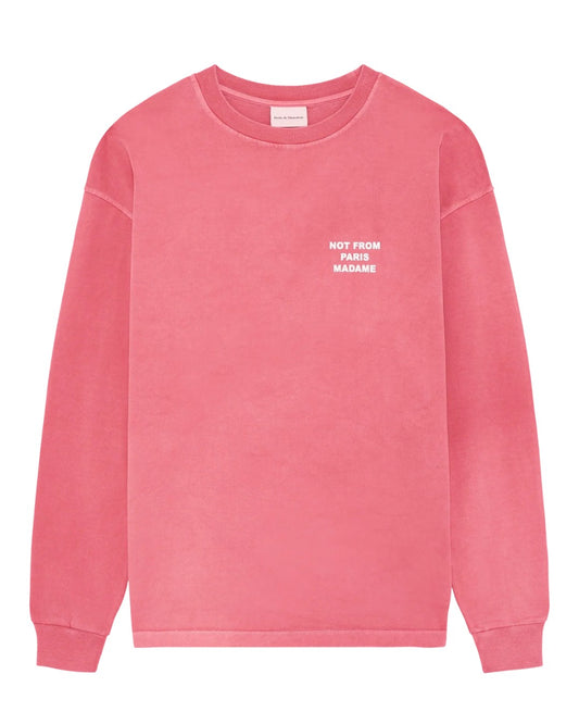Drôle de Monsieur Blush Pink longsleeve met Not From Paris Madame-slogan