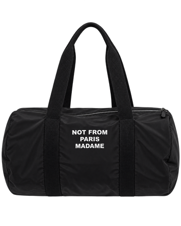 Drôle de Monsieur Nylon Slogan Gym Bag Black met Not From Paris Madame print bij Checkpoint Mol