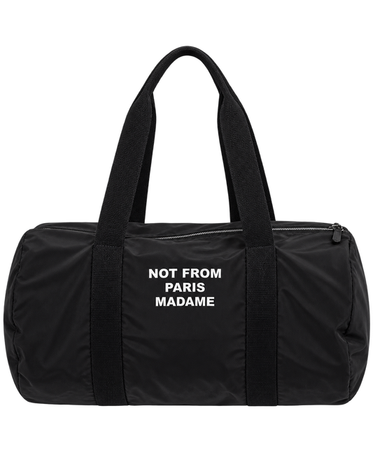 Drôle de Monsieur Nylon Slogan Gym Bag Black met Not From Paris Madame print bij Checkpoint Mol