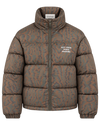 Drôle de Monsieur Slogan Moiré Puffer Jacket khaki voorkant bij Checkpoint Mol
