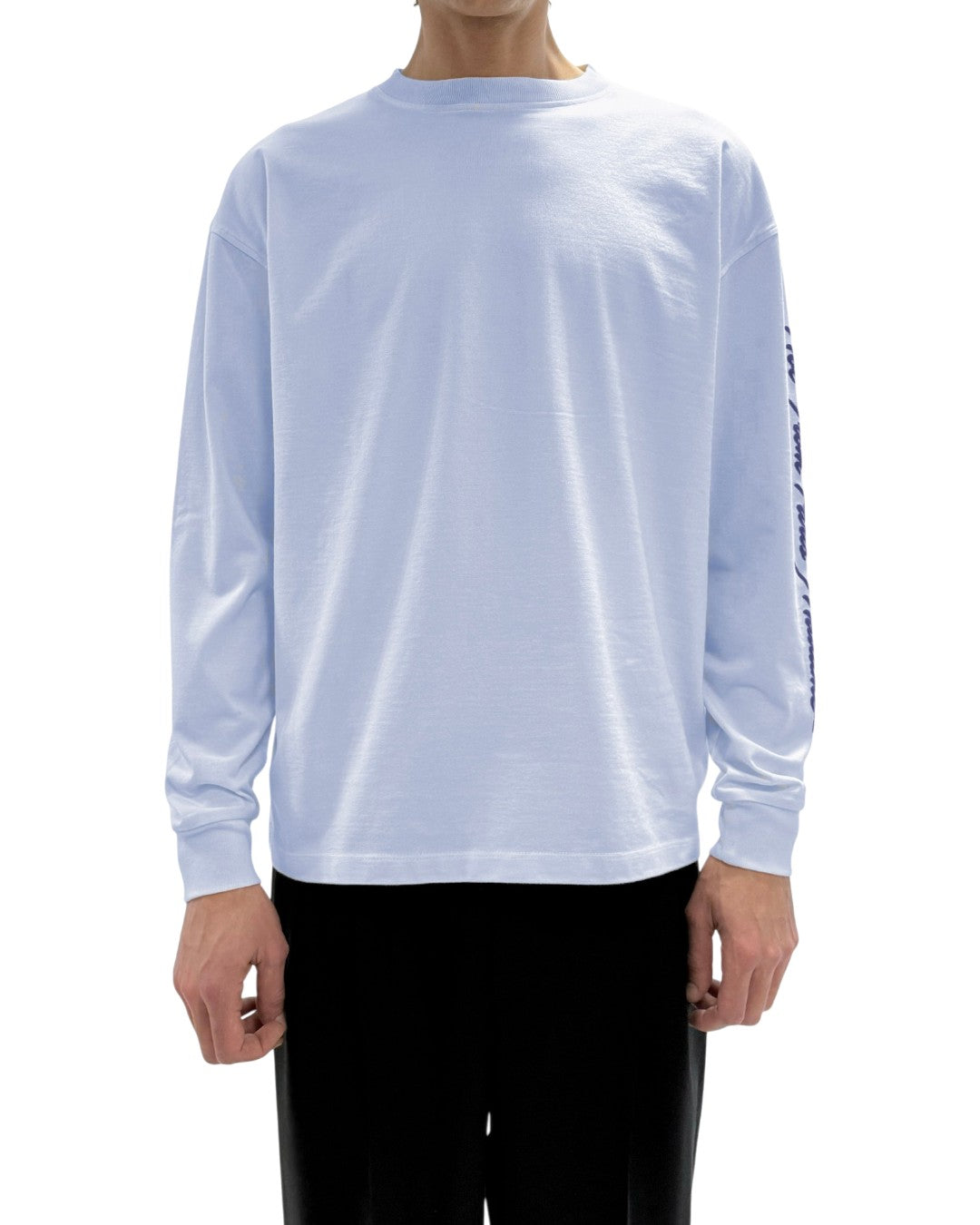 Drôle de Monsieur Baby Blue longsleeve met Not From Paris Madame slogan op de mouw