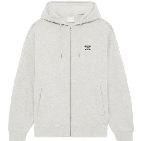 Drôle de Monsieur Slogan Zip Sweatshirt Grey bij Checkpoint Mol