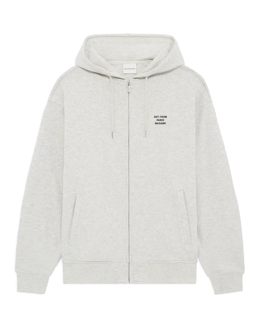 Drôle de Monsieur Slogan Zip Sweatshirt Grey bij Checkpoint Mol
