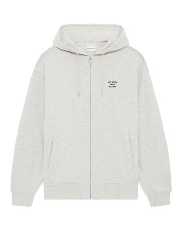 Drôle de Monsieur Slogan Zip Sweatshirt Grey bij Checkpoint Mol