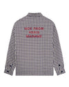 Drôle de Monsieur Check Overshirt With Slogan Beige productfoto 1