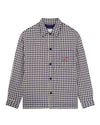 Drôle de Monsieur Check Overshirt With Slogan Beige productfoto 2