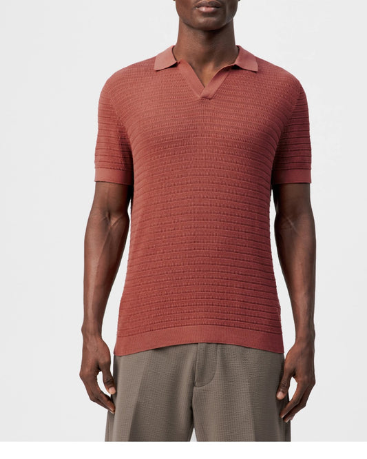 Orange Triton Knitted Polo