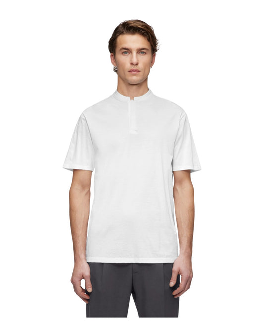 White Louis Henley Cotton T-shirt