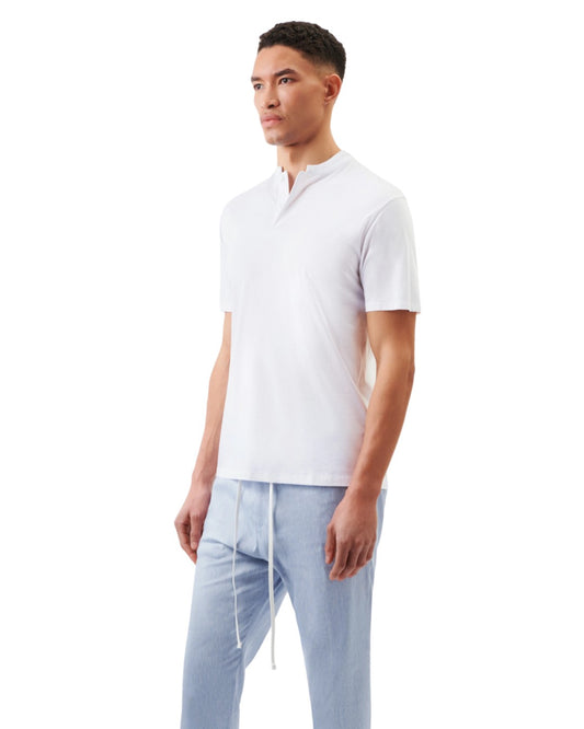 White Louis Henley Cotton T-shirt